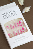 Abstract Pink Wave Press-On Nails – 24pcs Natural Delicate & Comfortable Nail Art Set