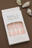 Adorable Blush Pink Heart Print Nail Set – Perfect for a Sweet and Romantic Look, 24pcs for Natural Delicate Comfort