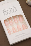 Adorable Blush Pink Heart Print Nail Set – Perfect for a Sweet and Romantic Look, 24pcs for Natural Delicate Comfort