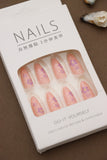 Peachy Pink Press-On Nails - Delicate Floral Accent Design DIY Set (24pcs)