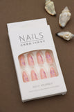 Peachy Pink Press-On Nails - Delicate Floral Accent Design DIY Set (24pcs)