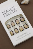 Black and Gold Glitter Press-On Nails – Elegant Accents, 24pcs DIY Set