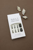 Black and Gold Glitter Striped Press-On Nails - 24pcs Elegant Square Design