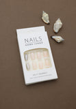 Peach Tribal Print and Silver Glitter Press-On Nails - 24pcs Chic DIY Set