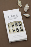 Black and Gold Abstract Marble – 24pcs Press-On Nail Set for an Elegant DIY Manicure