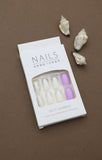 Glitter Ombre and Lilac Press-On Nails - Sparkling White with Purple Accent DIY Set (24pcs)