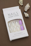 Glitter Ombre and Lilac Press-On Nails - Sparkling White with Purple Accent DIY Set (24pcs)