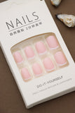 Soft Baby Pink Minimalist French Tip Press-On Nails - 24pcs DIY Set